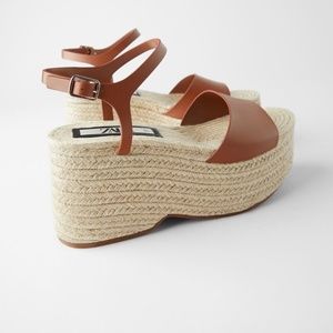 Zara Jute Platform Wedges Sz. 40
